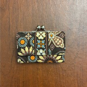 Vera Bradley Kisslock Floral Brown Retired Canyon Patterned Women's Coin Wallet
